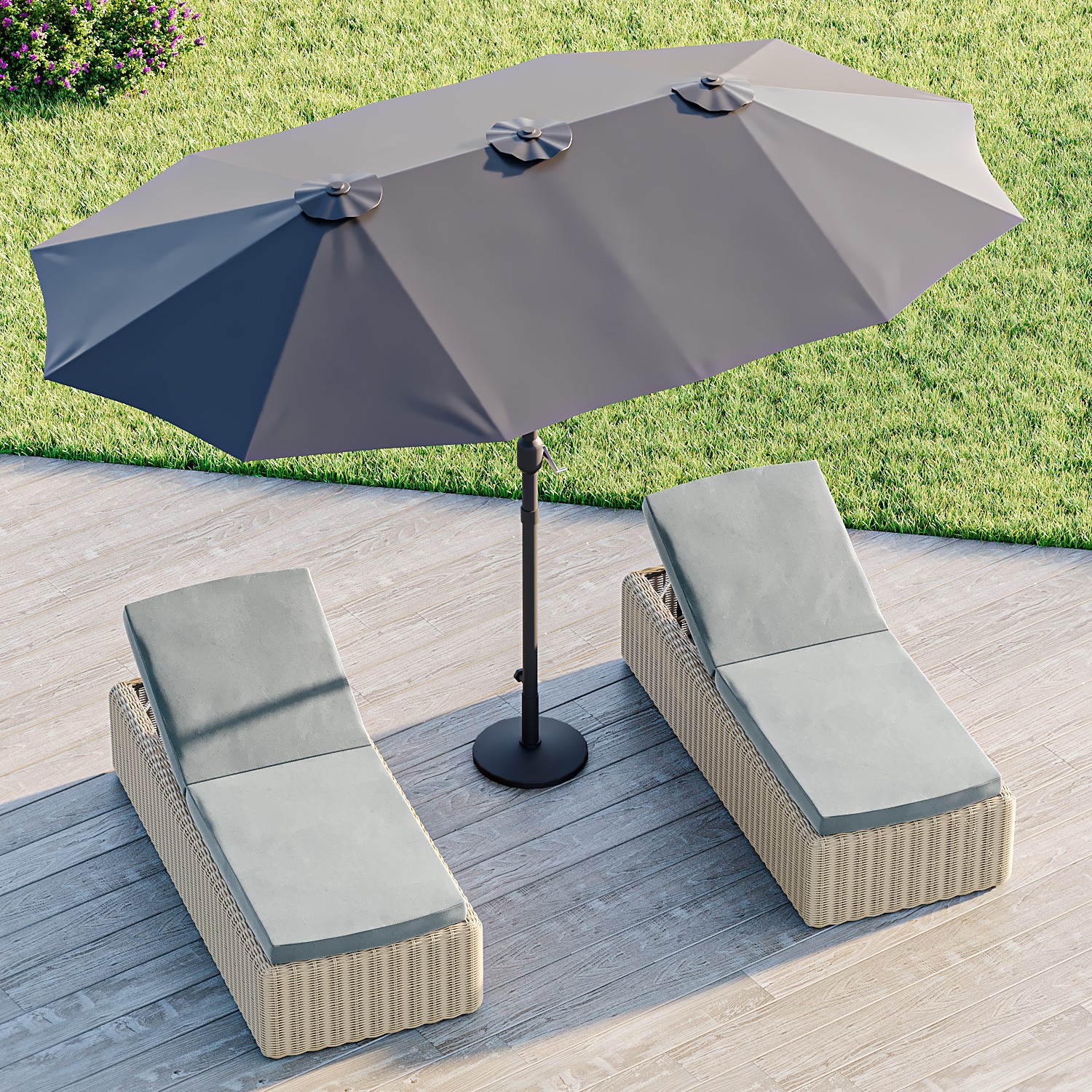 Read more about Grey sun lounger set of 2 aspen